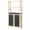 IVAR Shelving unit with doors, pine/felt, 89x30x179 cm