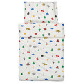 GRÖNFINK Duvet cover 1 pillowcase for cot, multicolour, 110x125/35x55 cm