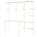 BOAXEL / LAGKAPTEN Shelving unit with table top, white, 187x62x201 cm