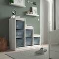 TROFAST Storage combination with boxes, white/grey-blue, 99x44x94 cm