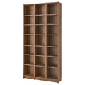 BILLY Bookcase comb w extension units, brown walnut effect, 120x28x237 cm