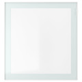 GLASSVIK Glass door, white/light green clear glass, 60x64 cm