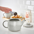 GLADELIG Teapot, grey, 1.2 l