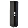 METOD High cabinet for fridge/freezer, black/Nickebo matt anthracite, 60x60x220 cm