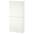 BESTÅ Wall cabinet with 2 doors, white/Laxviken white, 60x22x128 cm