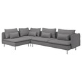 SÖDERHAMN Corner sofa, 4-seat, with open end/Tonerud grey