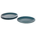 FÄRGKLAR Plate, glossy dark turquoise, 26 cm, 4 pack