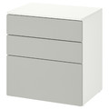SMÅSTAD / PLATSA Chest of 3 drawers, white/grey, 60x42x63 cm