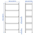 EKENABBEN Open shelving unit, aspen/white, 70x34x154 cm