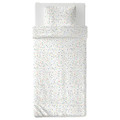 MÖJLIGHET Quilt cover and pillowcase, white, patterned, 150x200/50x60 cm