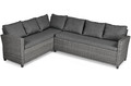 Garden Corner Sofa with Table Stockholm, dark gray