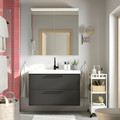 HAVBÄCK / ORRSJÖN Wash-stnd w drawers/wash-basin/tap, dark grey, 102x49x69 cm