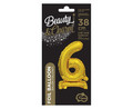 Foil Balloon Number 6 Standing, gold, 38cm