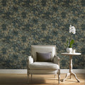 GoodHome Vinyl Wallpaper on Fleece Ammo, dark turquoise