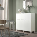 BESTÅ Storage combination w doors/drawers, white/Lappviken/Stubbarp white, 120x42x112 cm