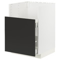 METOD / MAXIMERA Bc f BREDSJÖN sink/2 fronts/2 drws, white/Nickebo matt anthracite, 60x60 cm