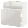 METOD Base cb f HAVSEN snk/3 frnts/2 drws, white/Ringhult light grey, 80x60 cm