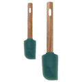 BÄCKRÖDING Spatula, set of 2, wood/dark grey-green