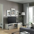 BESTÅ TV unit, white/Selsviken high-gloss/beige, 180x42x39 cm