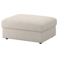 VIMLE Cover for footstool with storage, Gunnared beige