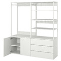 PLATSA Wardrobe with 2 doors+3 drawers, white, Fonnes white, 160x42x181 cm