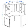 MICKE Corner workstation, white, 100x142 cm