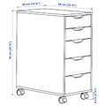 ALEX Drawer unit on castors, 36x76 cm