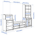 HAUGA TV/storage combination, white, 277x46x199 cm