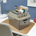 KUGGIS Box with lid, dark grey-beige, 26x35x15 cm