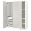 PAX / MISTUDDEN Wardrobe combination, white/grey patterned, 150x60x201 cm