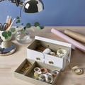 SPINNROCK Box with compartments, white, 25x16x10 cm