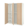 PAX / FORSAND Wardrobe combination, white/white stained oak effect, 150x60x201 cm