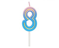 Birthday Candle 8 Neon 4cm