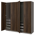 PAX / STORKLINTA Wardrobe combination, dark grey/dark brown stained oak effect, 200x66x201 cm