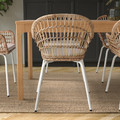 NILSOVE / NORNA Chair with chair pad, rattan white/Laila natural