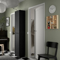 BILLY / OXBERG Bookcase with doors, black oak effect, 40x30x202 cm