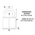 Master Lock Shackle Padlock 60 mm, aluminium