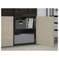 BESTÅ Storage combination w/glass doors, black-brown, Selsviken high-gloss/beige, clear glass, 120x40x192 cm