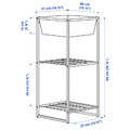 JOSTEIN Shelving unit, in/outdoor/wire white, 41x40x90 cm