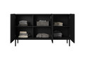 Three-door Cabinet Nicole 150 cm, matt black/black legs