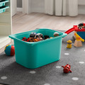 TROFAST Storage combination with box/trays, white/turquoise, 34x44x56 cm