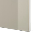 BESTÅ Storage combination with doors, white stained oak effect, Selsviken high-gloss/beige, 120x42x65 cm