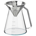 HÖGMODIG Coffee maker for drip coffee, clear glass, stainless steel, 0.6 l