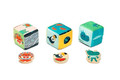 LILLIPUTIENS Set of 3 multi-functional activation cubes with hidden elements Jungle 18m+