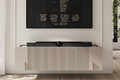 Wall-Mounted TV Cabinet Malmi 150 cm, cashmere, crema bianca, gold