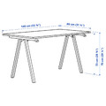 TROTTEN Desk, white, 140x80 cm