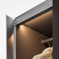 ÖVERSIDAN LED wardrobe lighting strp w sensor, dimmable dark grey, 96 cm