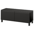 BESTÅ TV bench with doors, black-brown/Hammarsmed/Stubbarp anthracite, 120x42x48 cm