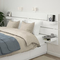 NORDLI Bed frame w storage and headboard, white, 160x200 cm