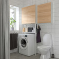 ENHET Storage combination for laundry, white/oak, 140x32x204 cm